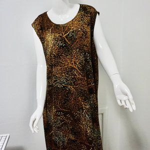 Woods and Trees Brown and Gold Tank Dress Size 4x